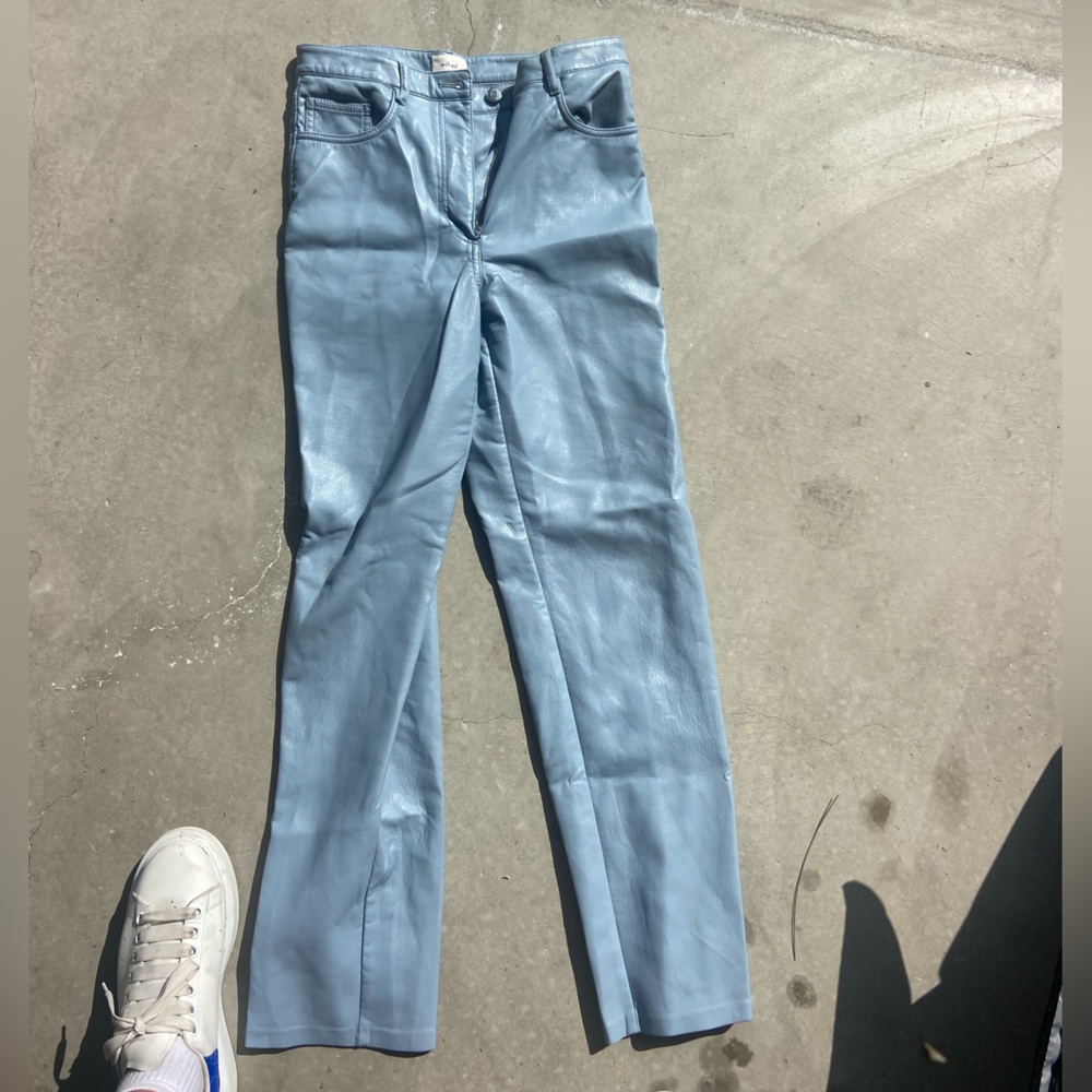 Aritzia melina leather pants in blue
